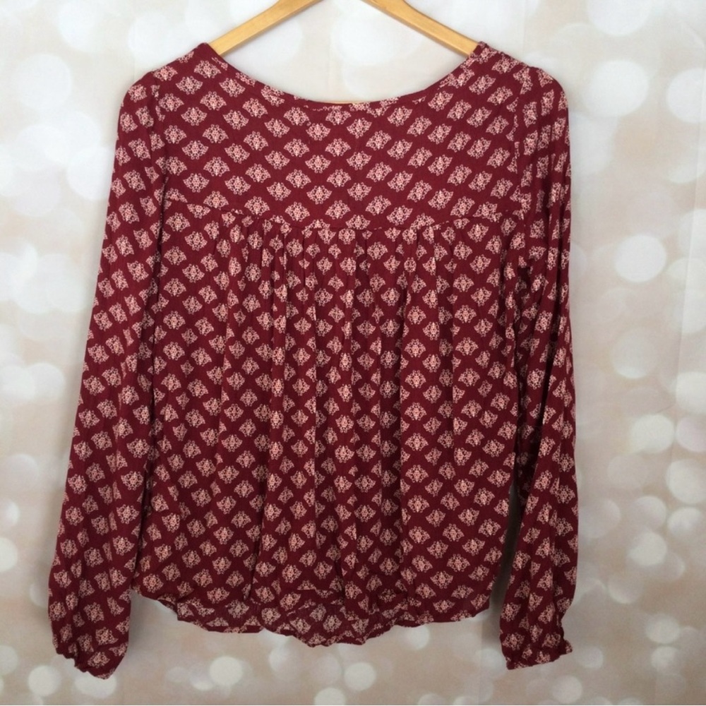 Cape Juby Maroon Boho Style Blouse - Picture 4 of 6